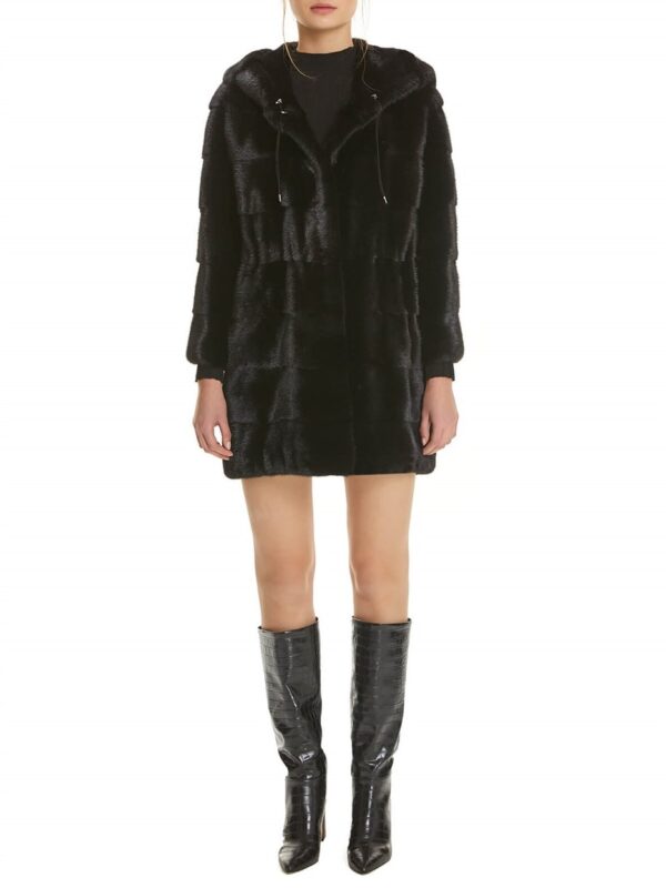 Women's Black Mink Fur Coat