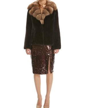Mink Fur Jacket With Sable Trim