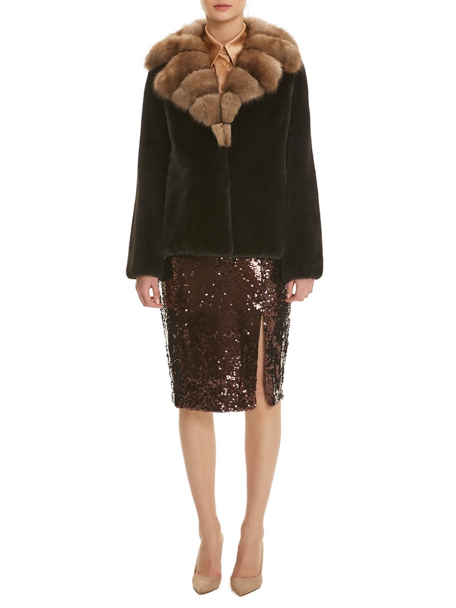 Mink Fur Jacket With Sable Trim