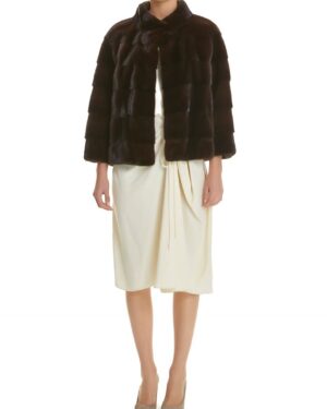 Women's Mink Fur Jacket Mahogany