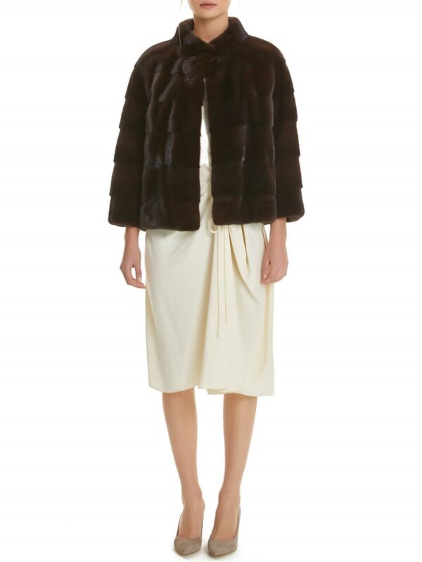 Women's Mink Fur Jacket Mahogany