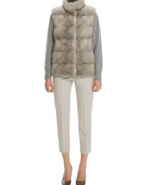 Women's Sapphire Grey Mink Fur Vest