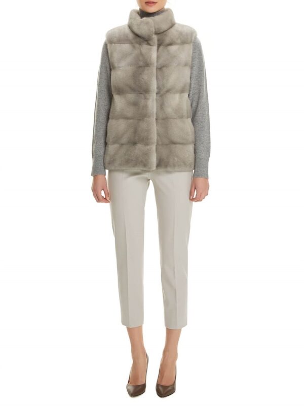 Women's Sapphire Grey Mink Fur Vest