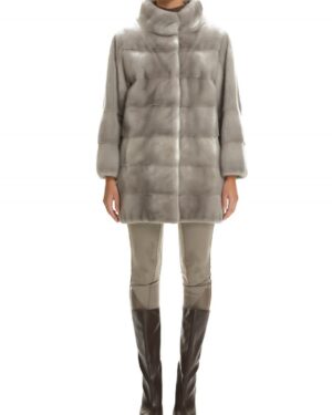Women's Sapphire Grey Mink Fur Coat