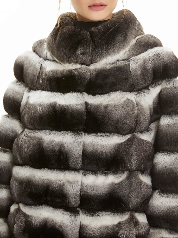 Women's Natural Chinchilla Fur Coat - Leather Guys