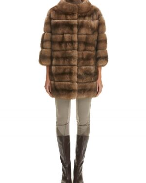Women's Sable Fur Coat Tortora