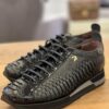 SR Black Python Sneakers