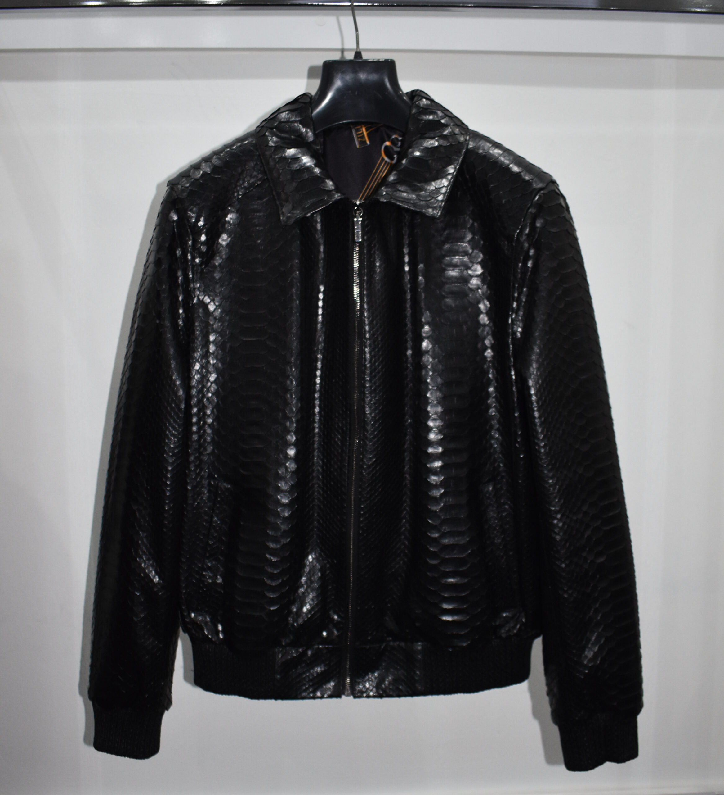 Zilli Python Leather Bomber Jacket