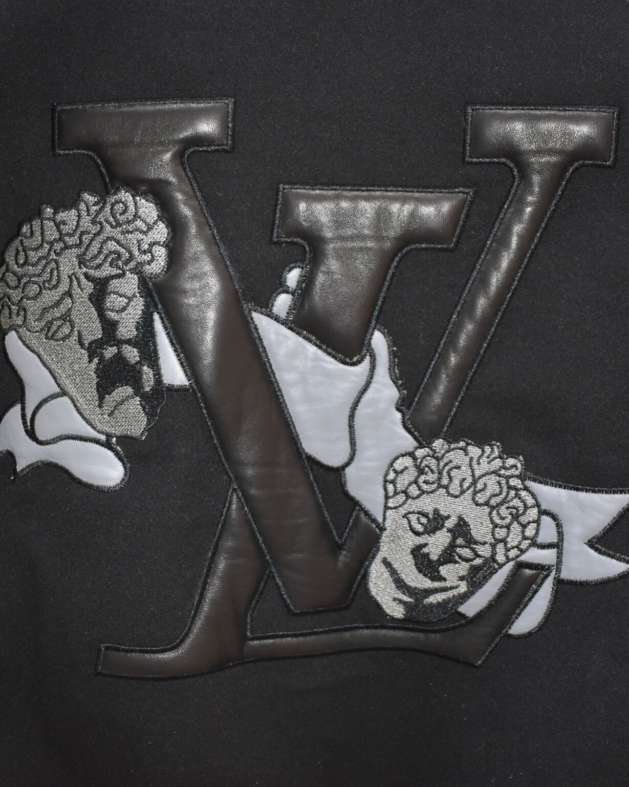 Louis Vuitton Monogram Embossed Leather And Wool Blouson Leather Guys