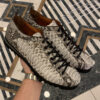 SR Natural White Python Sneakers