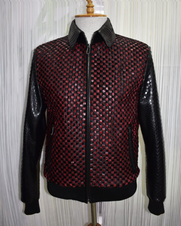 Hand Knitted Python Leather Calf Hair Jacket