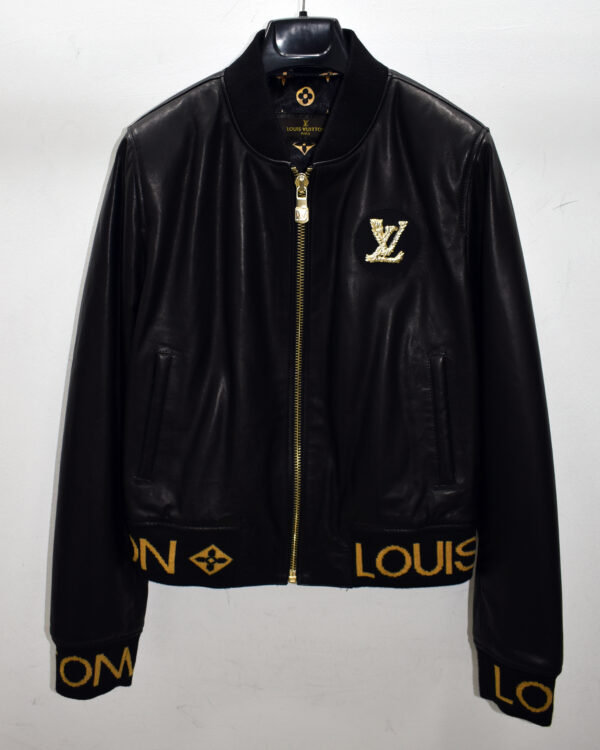 Women Louis Vuitton Leather Bomber Jacket