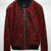 Christian Dior Black Red Leather Bomber Jacket