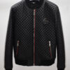 Philipp Plein Black Quilted Leather Bomber Jacket