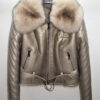 Valentino Women's Brown Shearling Jacket With Fox Fur Collar