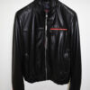 Prada Black Leather Bomber Jacket