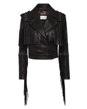 Philipp Plein Women Biker Leather Jacket
