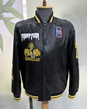 Philipp Plein Gorillas Python Leather Jacket