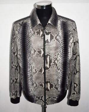 SR White Python Leather Jacket