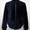 Navy Blue Genuine Astrakhan Fur Jacket