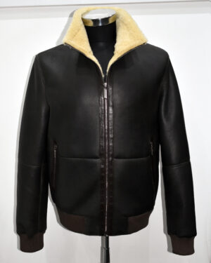 Brown Genuine Shearling Fur Coat