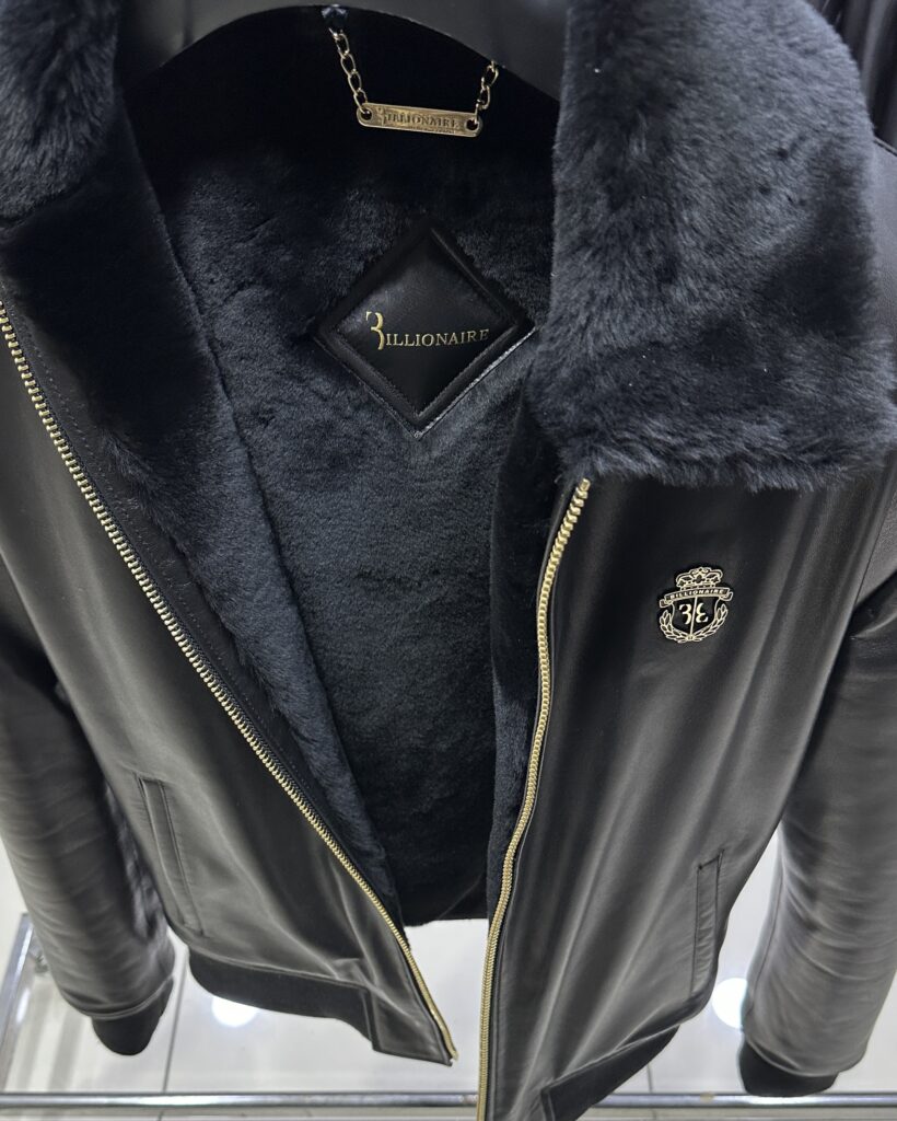 Billionaire Fur Lining Leather Bomber Jacket - Leather Guys