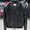 Gucci Monogram Leather Bomber Jacket