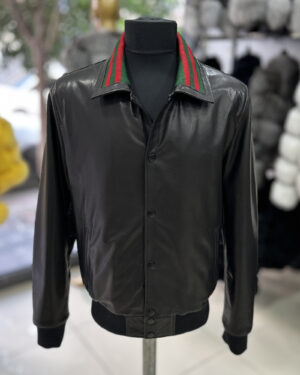 Gucci Leather Bomber Jacket