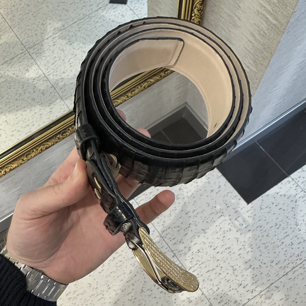 Genuine Python Leather Gold Silver Buckle Belt - Leather Guys
