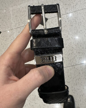 Genuine Python Leather Black Z Belt